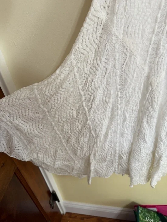 Rabbit Rabbit Rabbit Size 8 Cream Crochet-Pattern Midi Dress - Picture 6 of 12